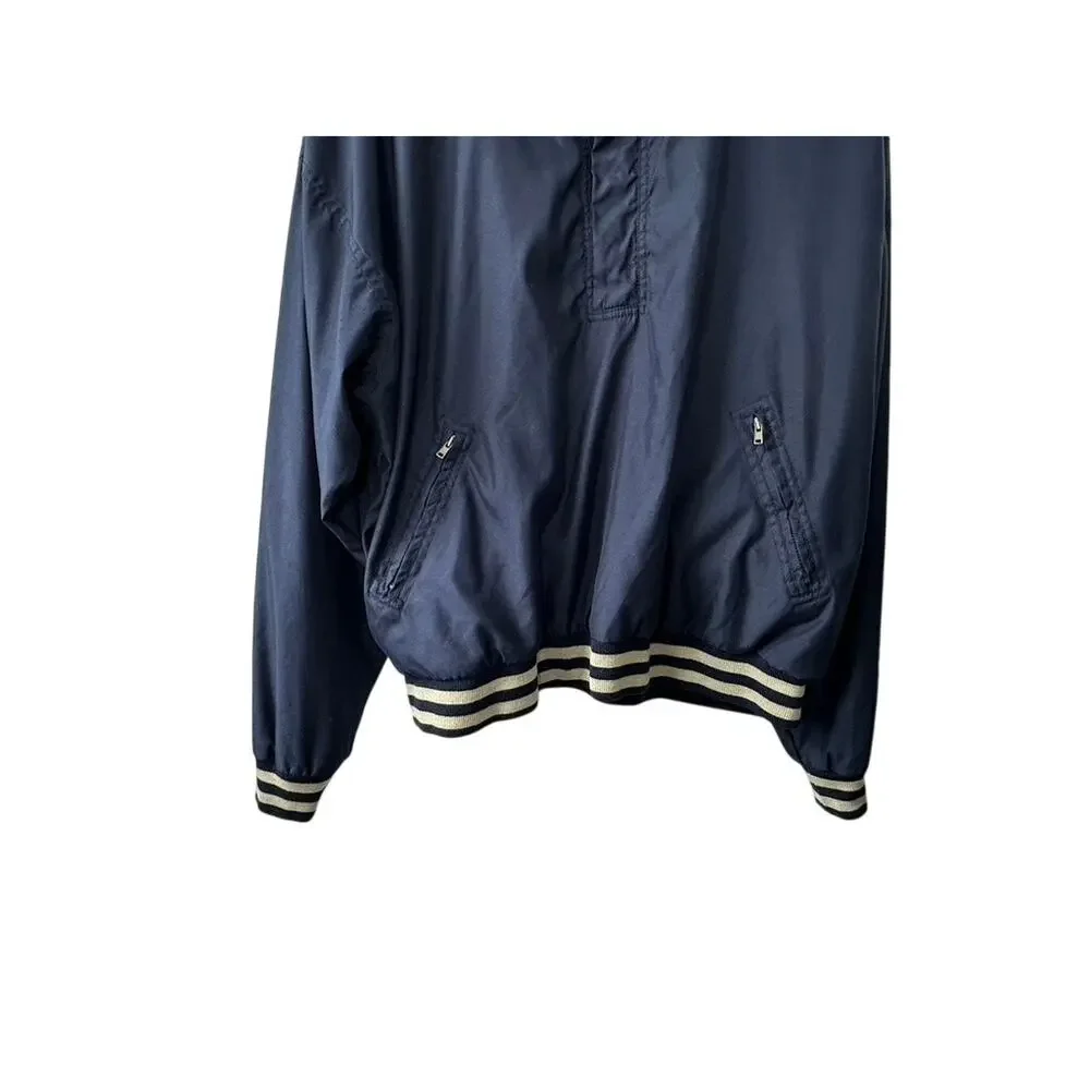 Vintage Winner Mate Microfiber Navy Blue 1/4 Zip Pullover Jacket Men's Large